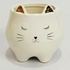 Vaso em cerâmica branca Gato 8x8x8,5