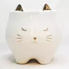 Vaso em cerâmica branca Gato 8x8x8,5