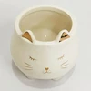 Vaso em cerâmica branca Gato 8x8x8,5