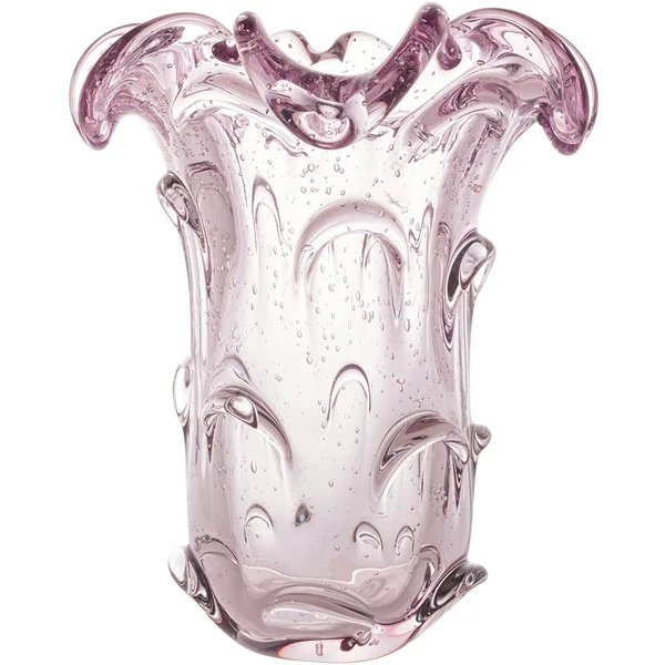 Vaso em vidro rosa claro Italy Lyor 19x24