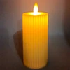 Vela de LED canelada com movimento chama viva 5x11