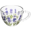 Xícara de cristal com pires para café Lavanda Hand Painting Lyor 80 ml