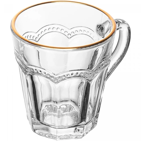 Xícara de vidro para café com fio de ouro Belle Epoque Lyor 80 ml