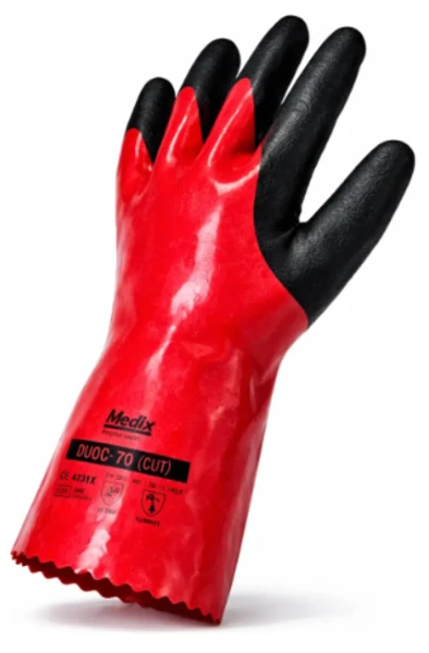 Luva de Segurança DuoQ+ Medix G CA 48860 PVC e Borracha Nitrílica Proteção Química