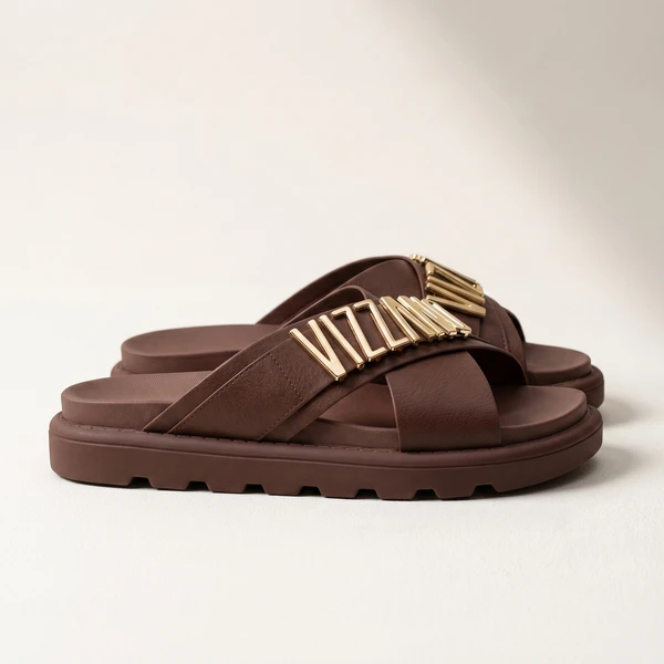 Chinelo Papete Vizzano Marrom Chocolate