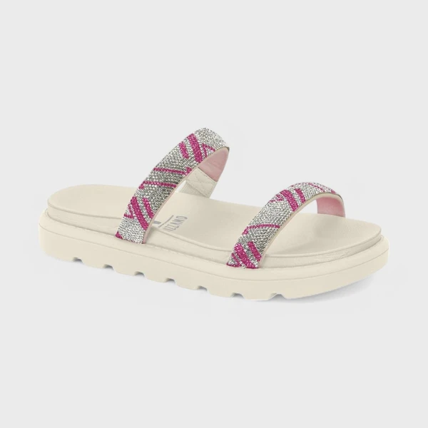 Chinelo Slide Feminino Vizzano Strass 6459.110