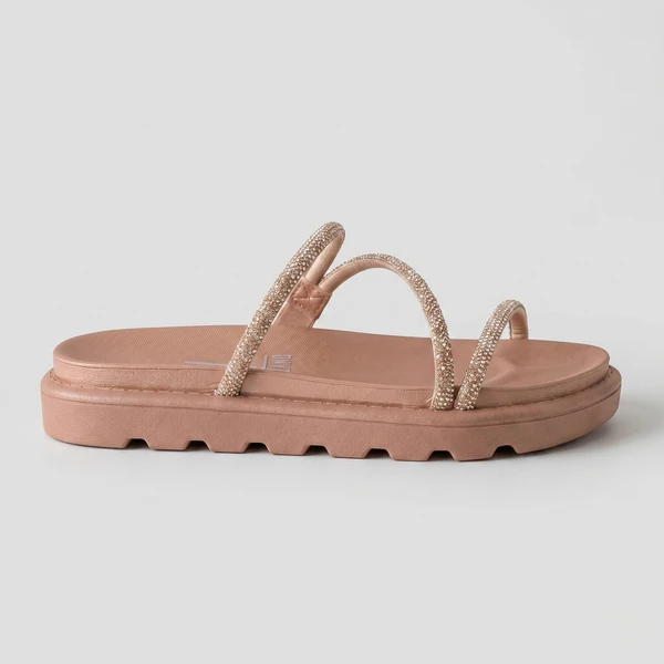 Papete Vizzano Feminina Nude Com Strass