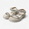 Sandália Vizzano Papete Plataforma Com Strass Off White
