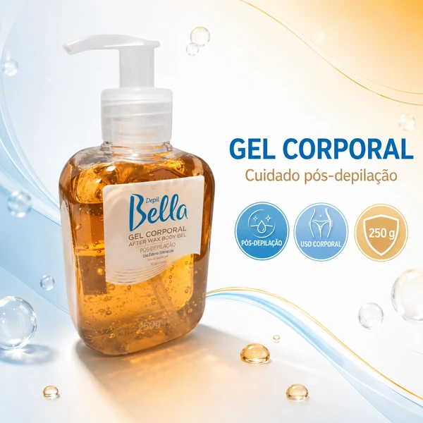 Gel Corporal Depil Bella 250g com Pump Cuidado Pós-Depilação