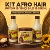 Kit Maycrene Afro Hair Manteiga de Cupuaçu e Óleo de Girassol, Shampoo e Condicionador 500ml + Máscara 500g