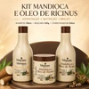 Kit Maycrene Mandioca e Óleo de Rícino, Shampoo e Condicionador 500ml + Máscara 500g