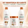 Kit Maycrene Manteiga de Karité, Shampoo e Condicionador 500ml + Máscara 500g para Hidratação e Reparação