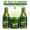 Kit Maycrene Óleo de Abacate para Cabelos Cacheados, Shampoo e Condicionador 500ml + Máscara 500g