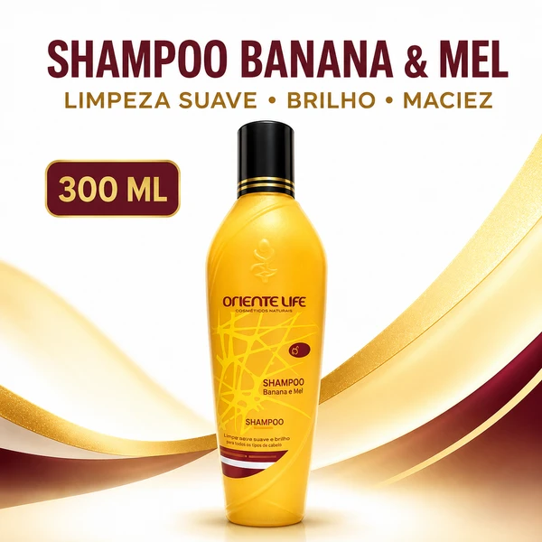 Shampoo Banana E Mel 300 Ml Oriente Life