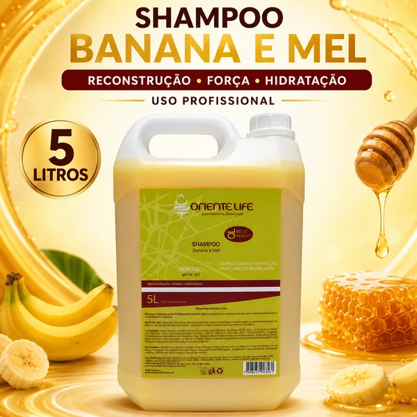 Shampoo Banana e Mel  5L Oriente Life