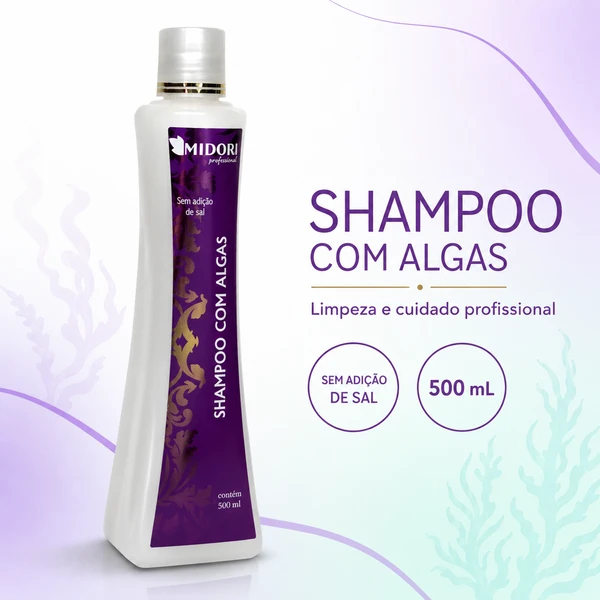 Shampoo Com Algas 500 Ml Midori Profissional