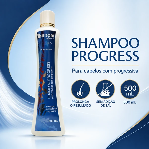 Shampoo Progress Midori Professional 500ml Pós-Progressiva sem Adição de Sal