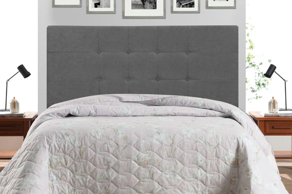 Cabeceira Casal Jbe Moveis Barcelona 144cm Cinza Para Cama Box 138cm Decoração Quarto