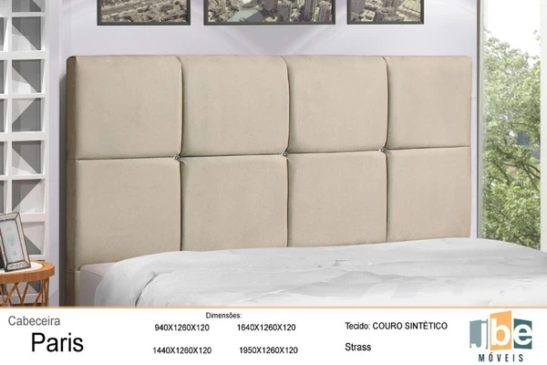Cabeceira Casal Jbe Moveis Paris 144cm Para Cama Box 138cm Decoração Quarto