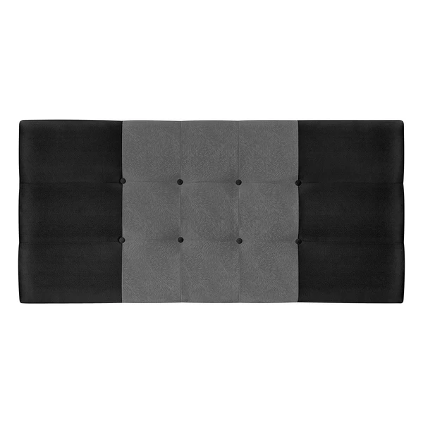 Cabeceira Casal king Jbe Moveis Nina 195cm Preto/Cinza Para Cama Box 193cm Decoração Quarto