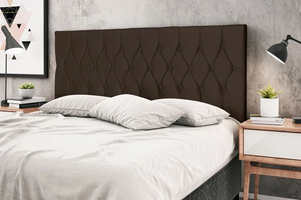 Cabeceira Solteiro Jbe Moveis Madri 94cm Marrom Para Cama Box 88cm Decoração Quarto