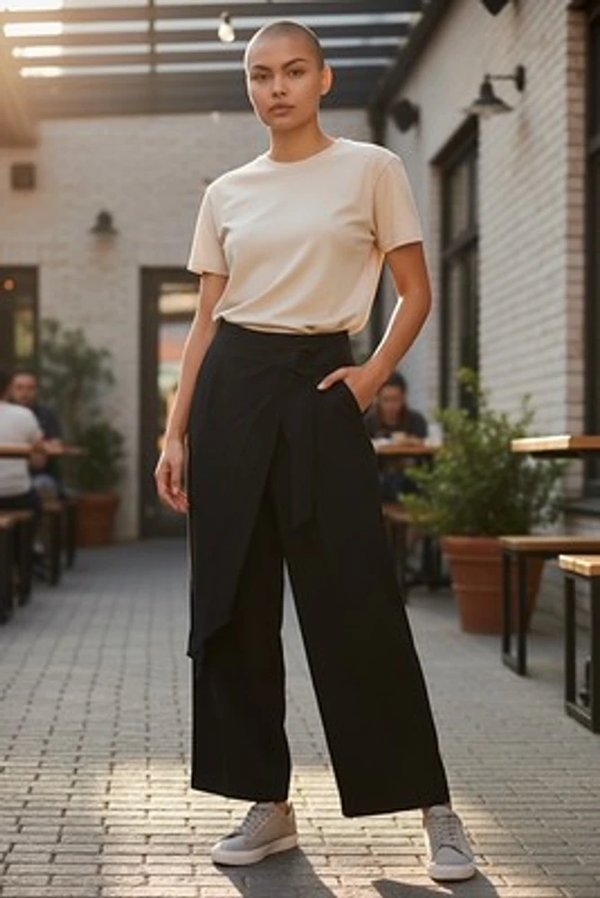 calça alfaiataria fivela
