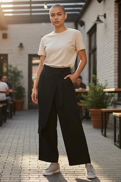calça alfaiataria fivela
