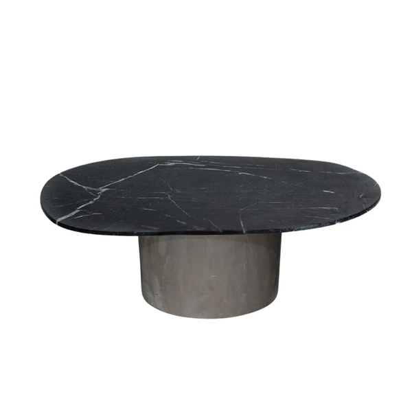 Conjunto de duas Mesas de Centro Orgânica 80 cm Mármore e Mdf