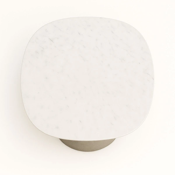 Mesa de Centro Orgânica 80 cm Mármore Branco Extra