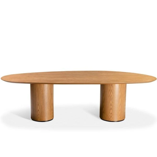 Mesa de Jantar Astrid Orgânica Cilíndrica Freijó 137x90 cm