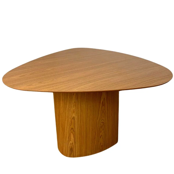 Mesa de Jantar Cone Orgânica Tríon Redonda 100x103 cm Base Freijó Tampo Freijó