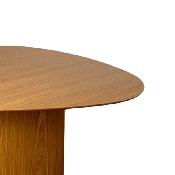 Mesa de Jantar Cone Orgânica Tríon Redonda 100x103 cm Base Freijó Tampo Freijó