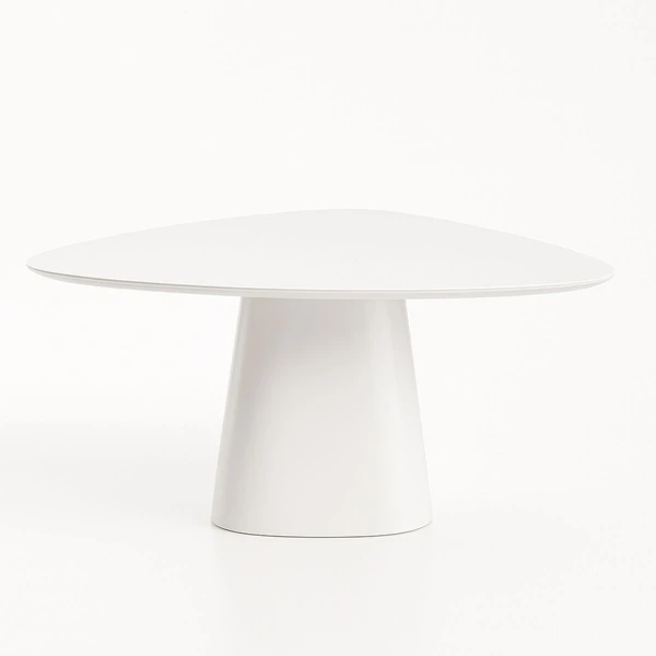 Mesa de Jantar Cone Orgânica Tríon Redonda 100x103 cm Laca Branca