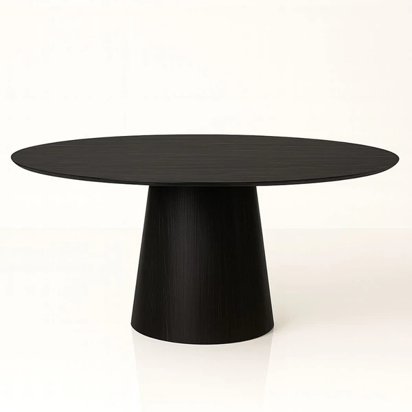 Mesa de Jantar Cone Oval 180x100 cm Base Madeira Ébano