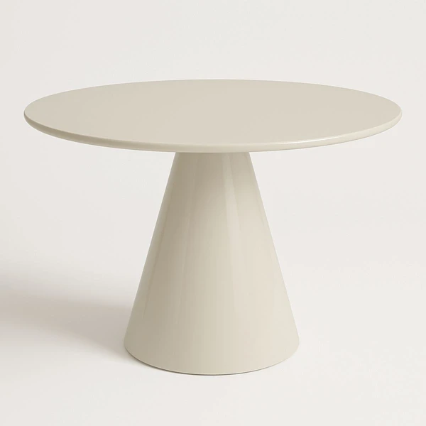Mesa de Jantar Cone Redonda 150 cm Laca off white