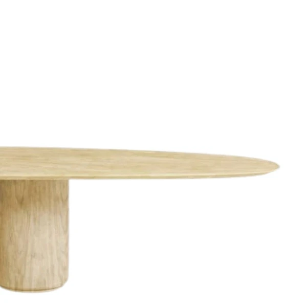 Mesa de Jantar Oásis Orgânica Cilíndrica Carvalho 244x137 cm