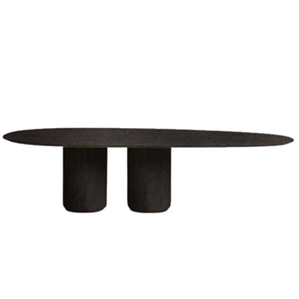 Mesa de Jantar Oásis Orgânica Cilíndrica Ébano 120x80 cm