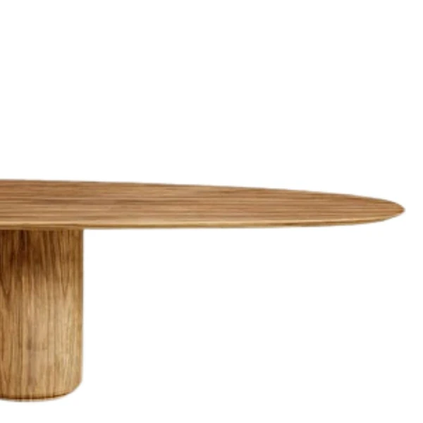 Mesa de Jantar Oásis Orgânica Cilíndrica Nogueira 160x90 cm