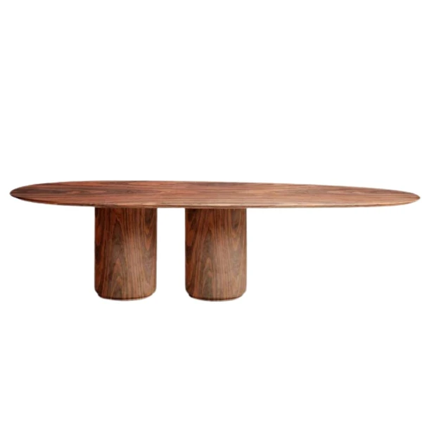 Mesa de Jantar Oásis Orgânica Cilíndrica Pau Ferro 120x80 cm