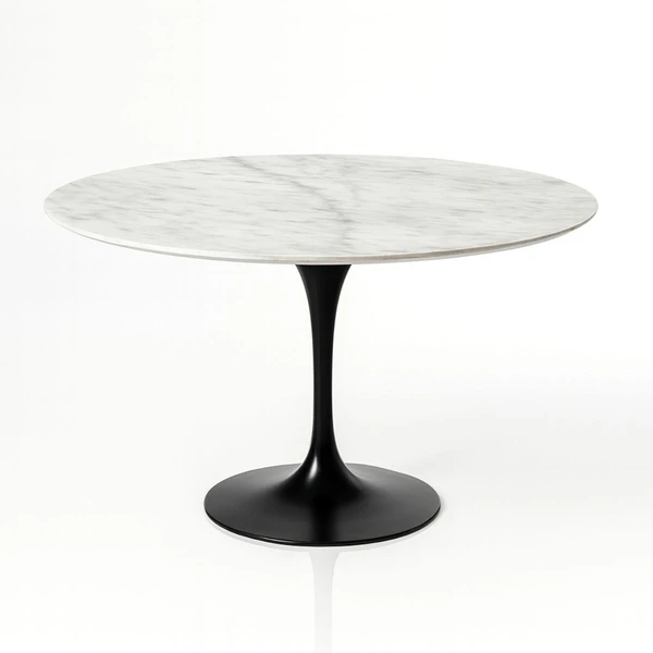 Mesa de Jantar Tulipa Saarinen Redonda 120 cm Mármore Branco Extra