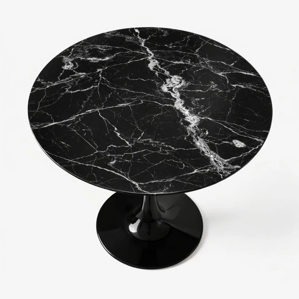 Mesa de Jantar Tulipa Saarinen Redonda 150 cm Mármore Nero