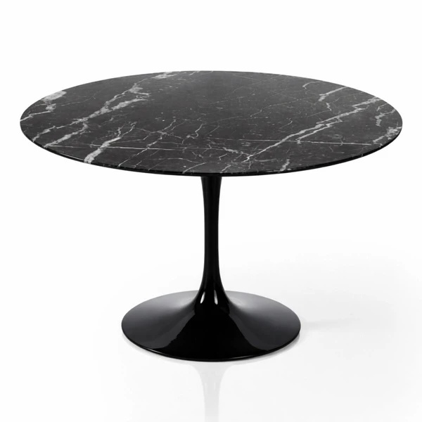 Mesa de Jantar Tulipa Saarinen Redonda 150 cm Mármore Nero