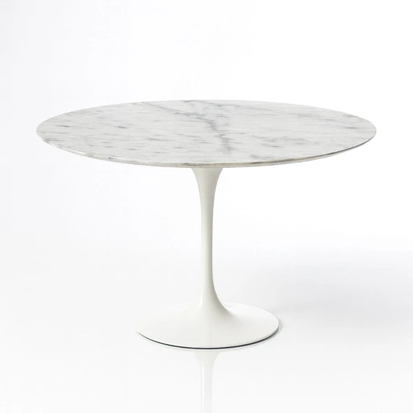 Mesa de Jantar Tulipa Saarinen Redonda 160 cm Mármore Branco Extra