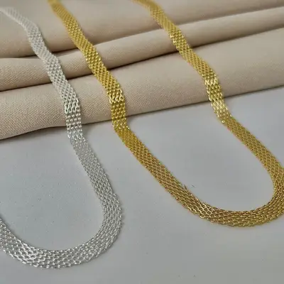 CHOKER TELA 40CM 0.5 BANHO OURO 18K