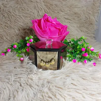 COLAR TRIO CORACAO LISO BANHO 18K