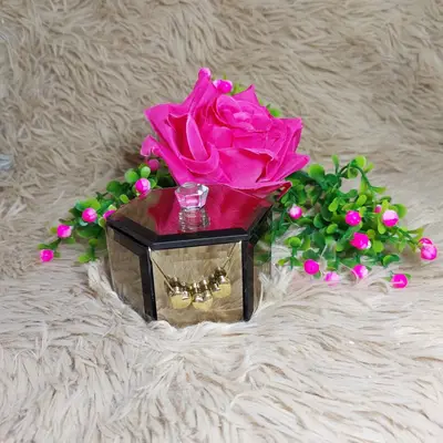 COLAR TRIO CORACAO LISO BANHO 18K