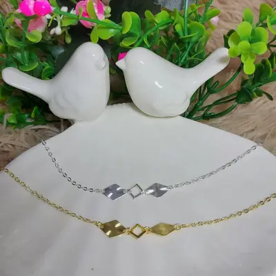 PULSEIRA LOZANGO ASPERO E VAZADO BANHO OURO 18K/PRATA 999.
