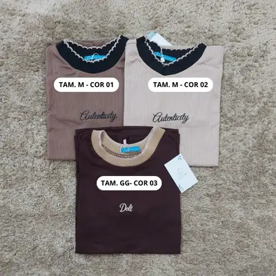 T-SHIRT GOLA E PUNHOS
