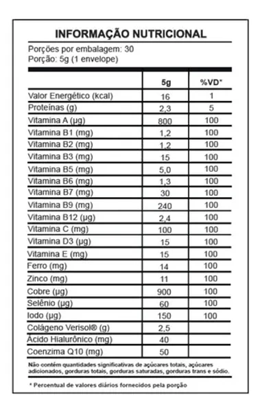 Colágeno Verisol + Ácido Hialurônico Sabor Frutas Vermelhas 30 sachês Herbamed