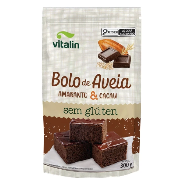 Bolo de Aveia Amaranto e Cacau Vitalin 300g